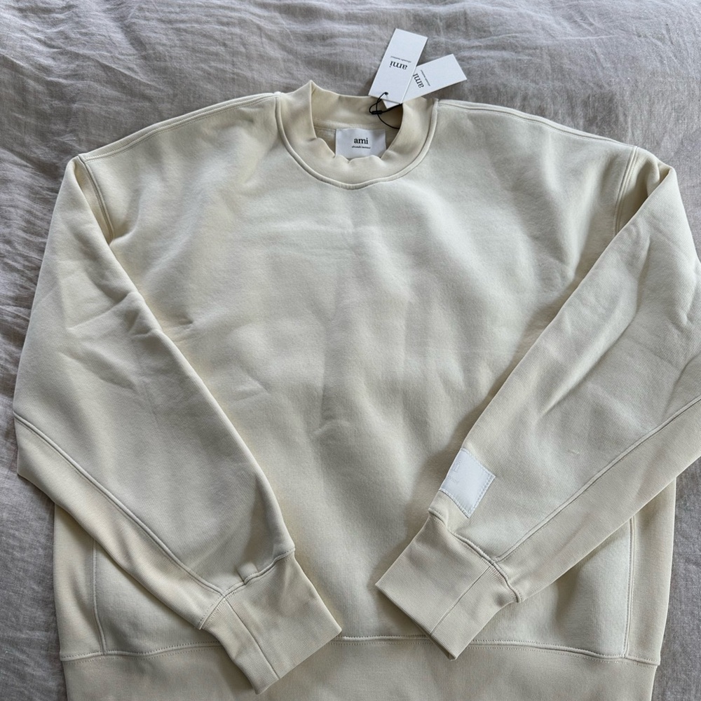 Ami logo-appliquéd organic cotton-blend sweatshirt